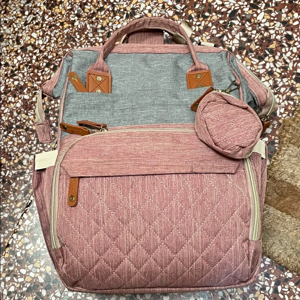 Stylish Pink and Gray Women's Backpack